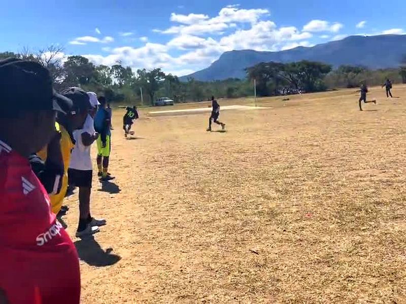 U17 football team in match action